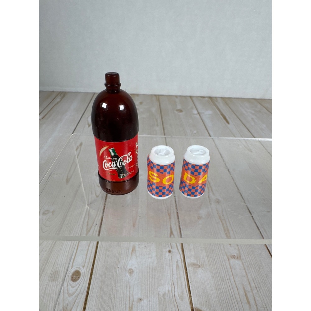 Coca Cola Miniature Bottle Cans 1:6 Scale Dollhouse Accessories Lot
